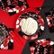 40pcs Red and black birthday Party Supplies,include 20 dessert plate, 20 Napkin,Used for Red and black birthday Party Decoration (Red Black)